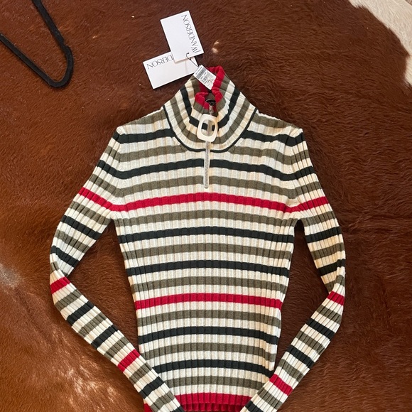 JW ANDERSON Square Zipper Puller Fitted Merino Wool Turtleneck Top XS - Picture 2 of 5